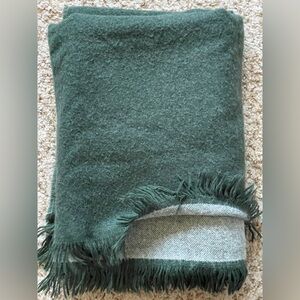Hearth & Hand Green Throw Blanket Fringe Cozy Farmhouse Magnolia 48 X 64